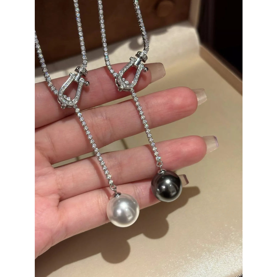 Alloy Pearl Drop Y-Necklace Apparel and Accessories