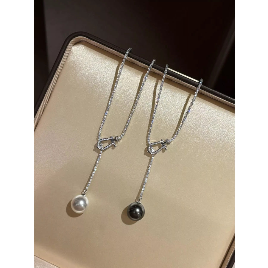 Alloy Pearl Drop Y-Necklace Apparel and Accessories