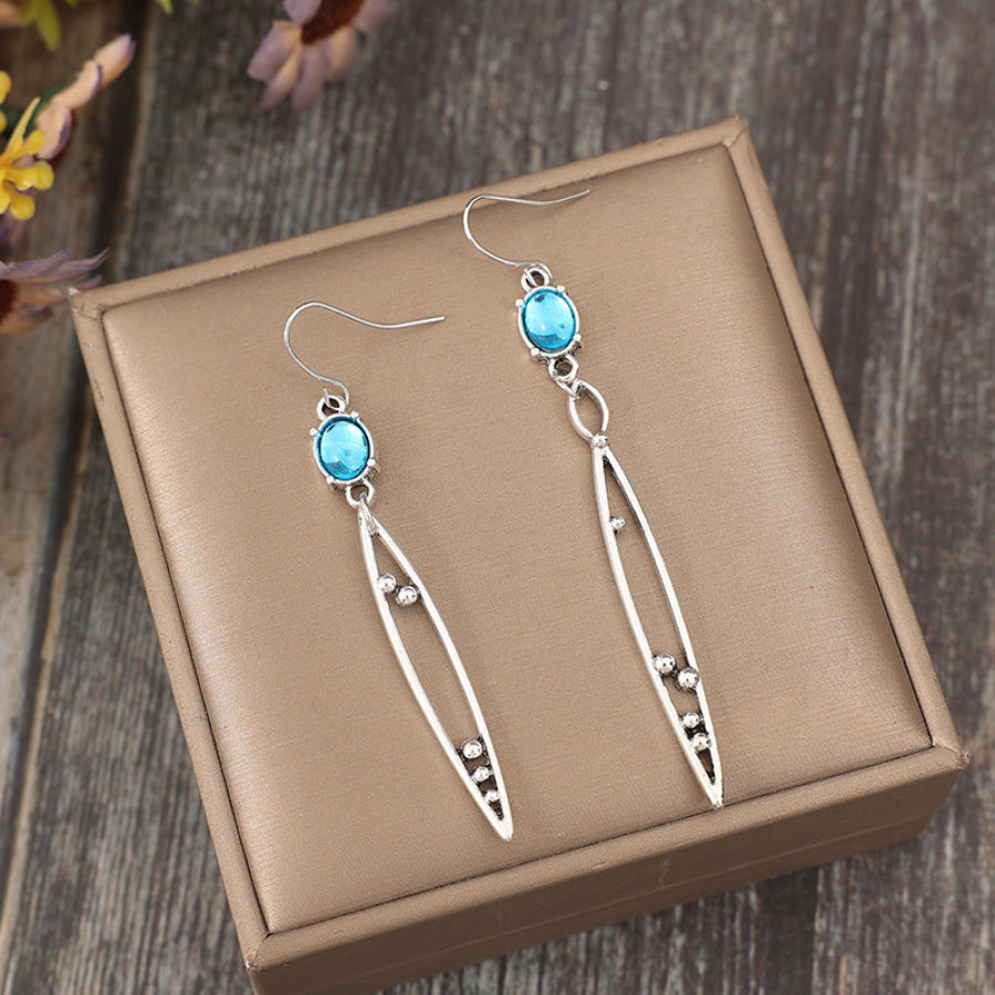 Alloy Rhinestone Asymmetric Earrings Silver / One Size Apparel and Accessories