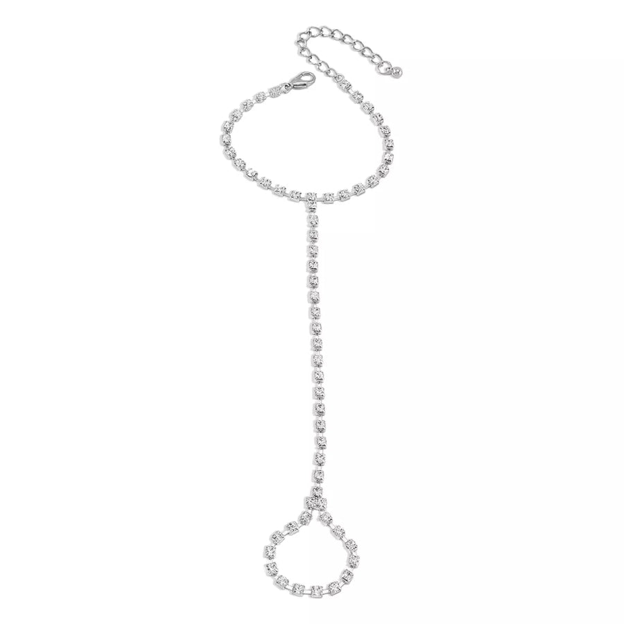 Alloy Rhinestone Bracelet with Ring Apparel and Accessories