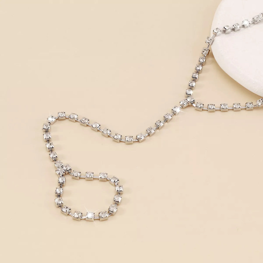 Alloy Rhinestone Bracelet with Ring Apparel and Accessories