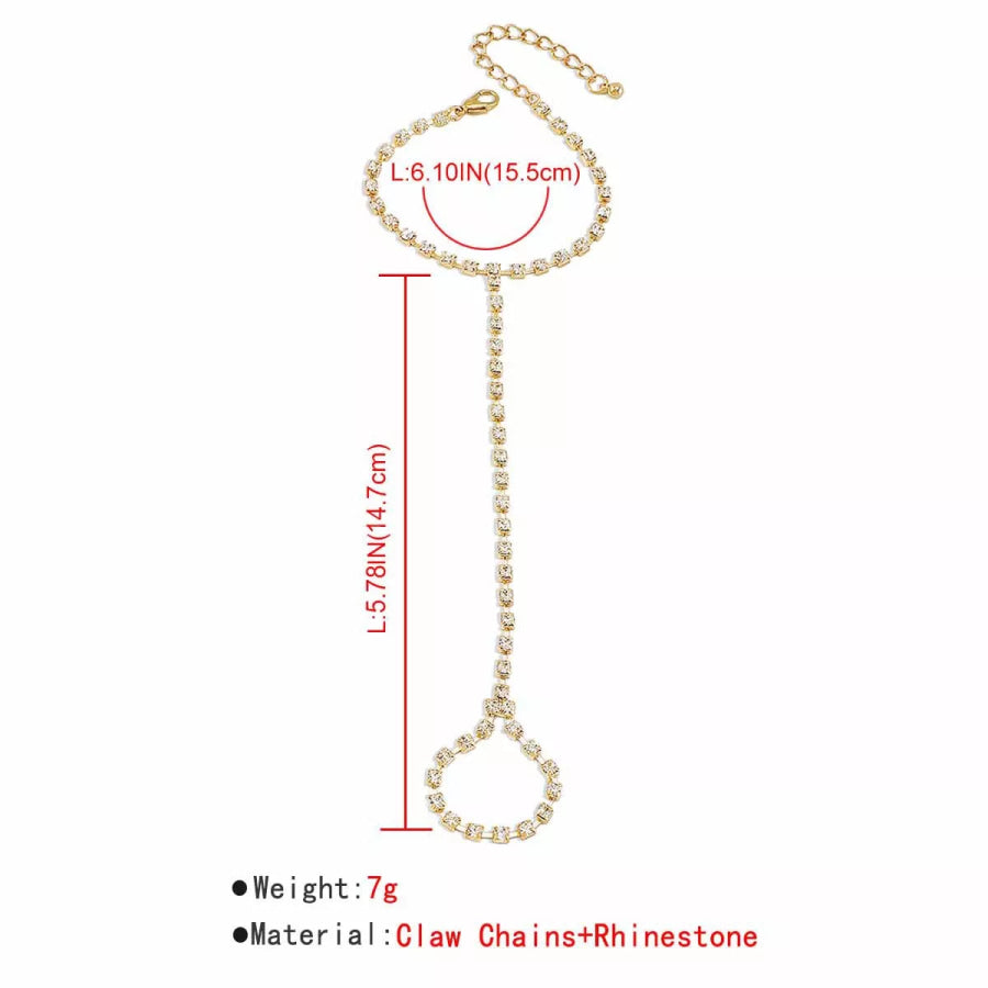 Alloy Rhinestone Bracelet with Ring Apparel and Accessories