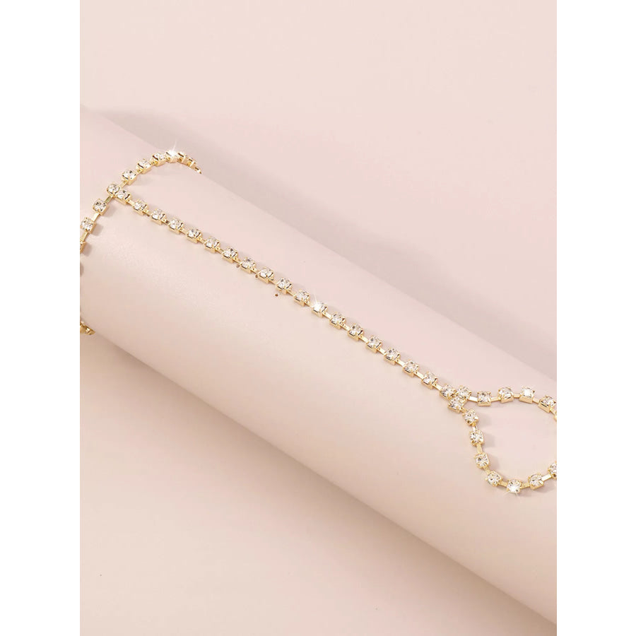 Alloy Rhinestone Bracelet with Ring Apparel and Accessories
