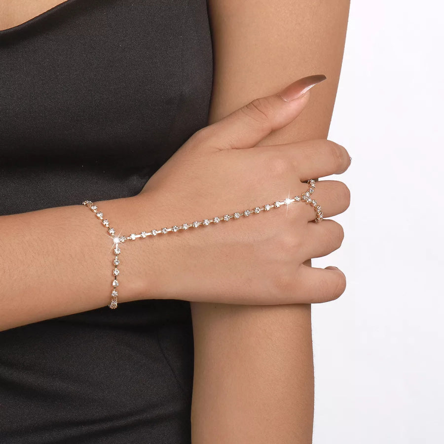 Alloy Rhinestone Bracelet with Ring Apparel and Accessories