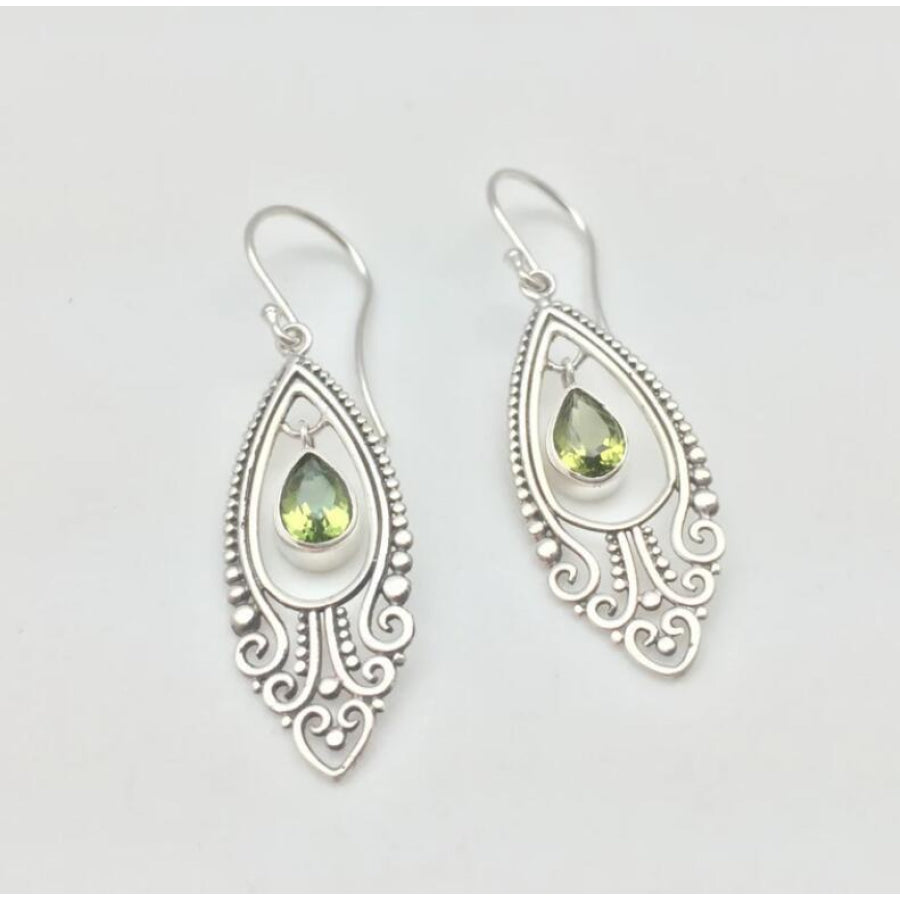 Alloy Rhinestone Cutout Earrings Silver / One Size Apparel and Accessories