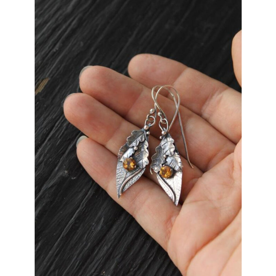 Alloy Rhinestone Leaf Shape Earrings Apparel and Accessories