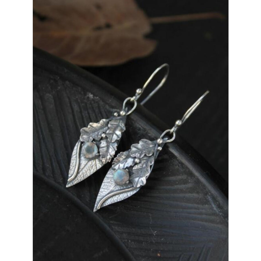 Alloy Rhinestone Leaf Shape Earrings Multi / One Size Apparel and Accessories