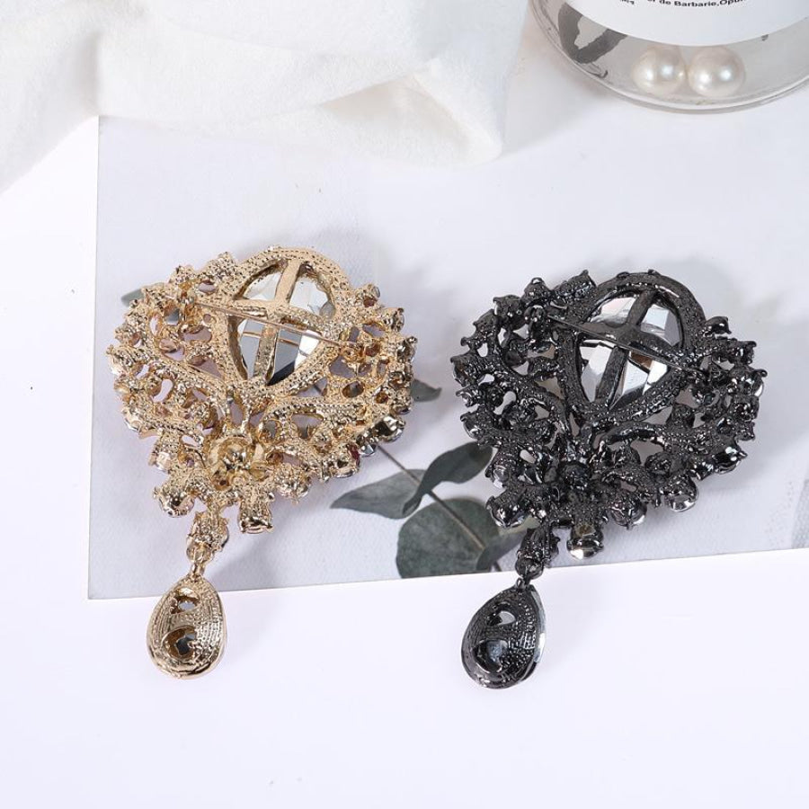 Alloy Rhinestone Teardrop Brooch Apparel and Accessories