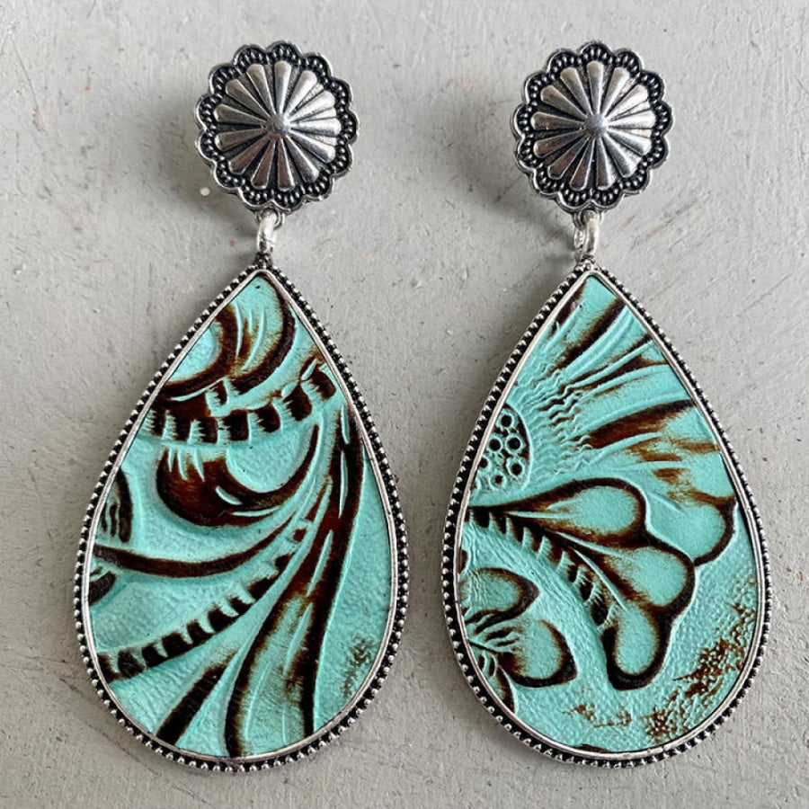 Alloy Teardrop Earrings Mint Blue / One Size