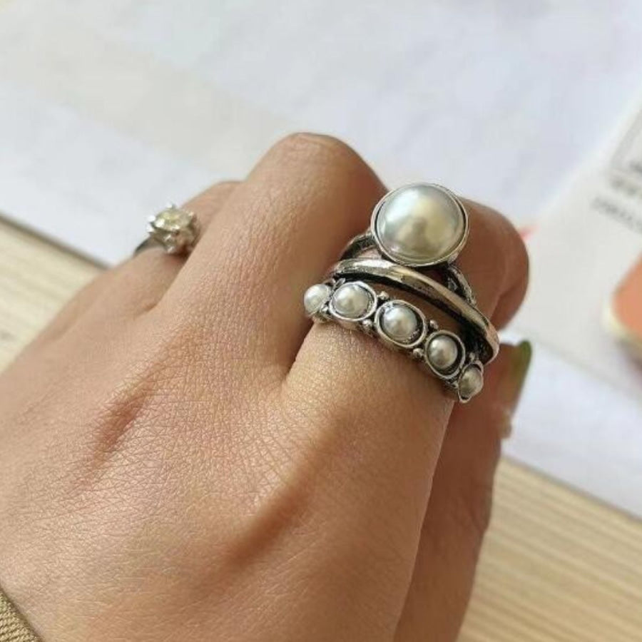 Alloy Three-Layered Open Ring Silver / One Size Apparel and Accessories