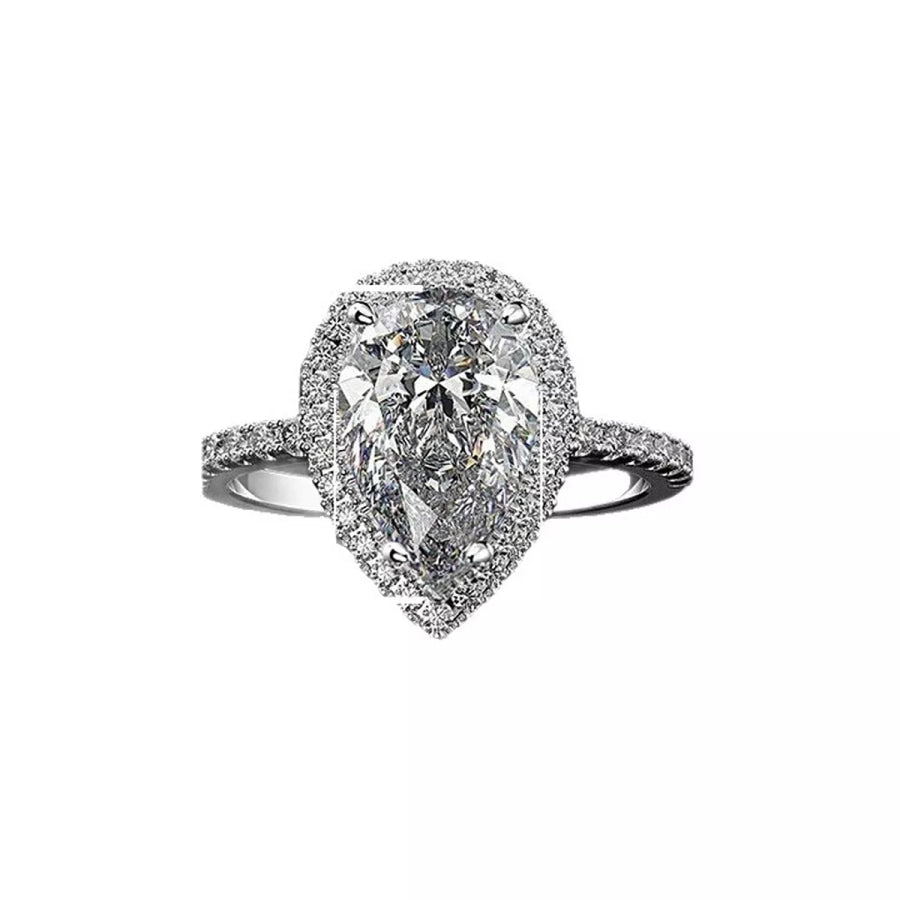 Alloy Zircon Teardrop Ring Apparel and Accessories