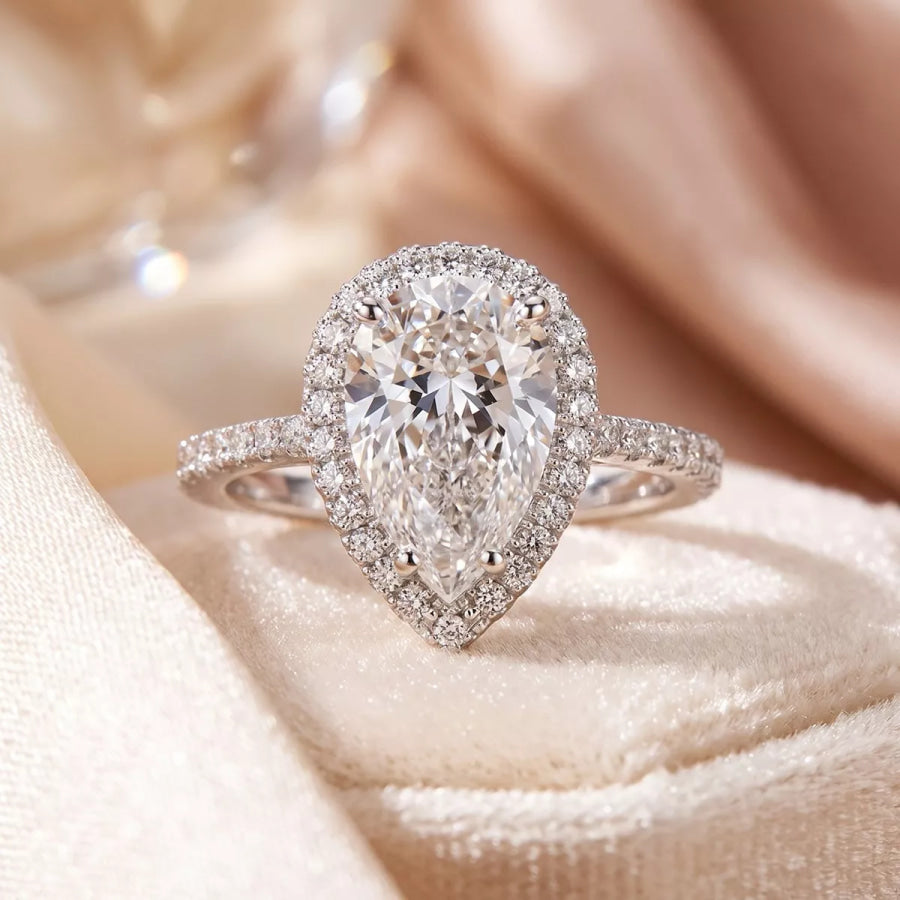 Alloy Zircon Teardrop Ring Apparel and Accessories