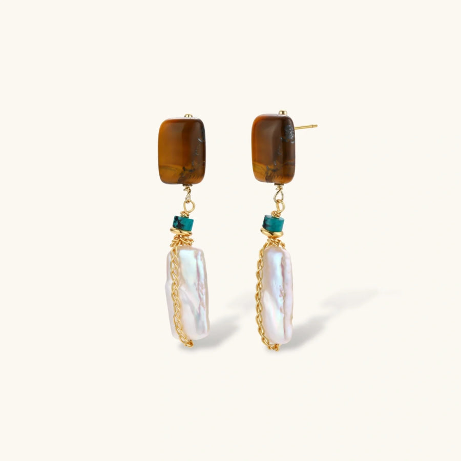 Amber Baroque Pearl Drops by Sandee Rain Boutique Earrings