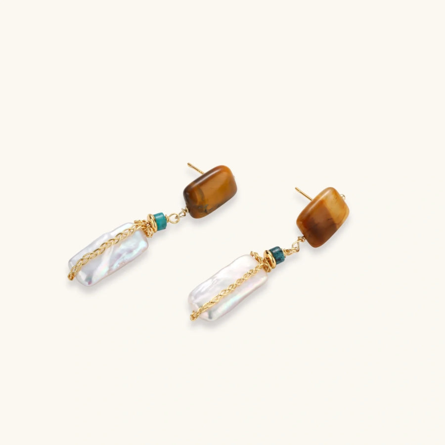 Amber Baroque Pearl Drops by Sandee Rain Boutique Earrings