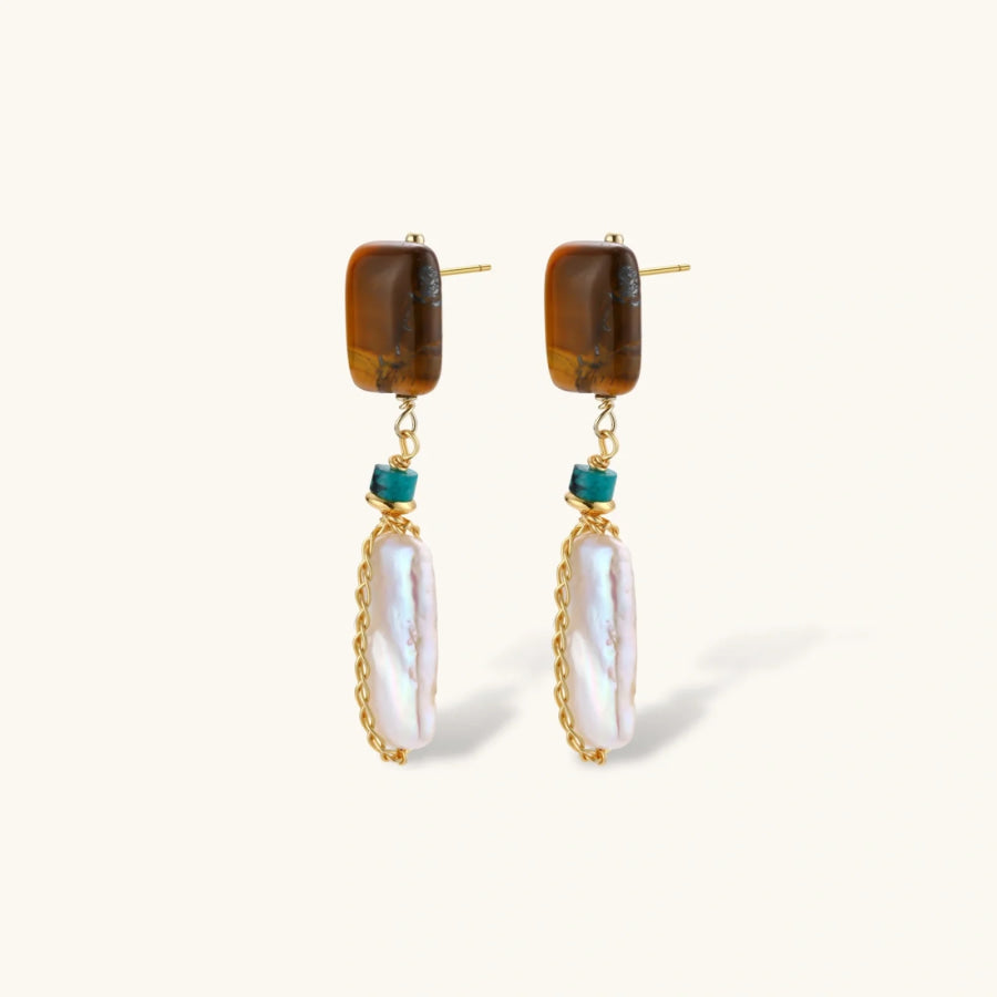 Amber Baroque Pearl Drops by Sandee Rain Boutique Earrings