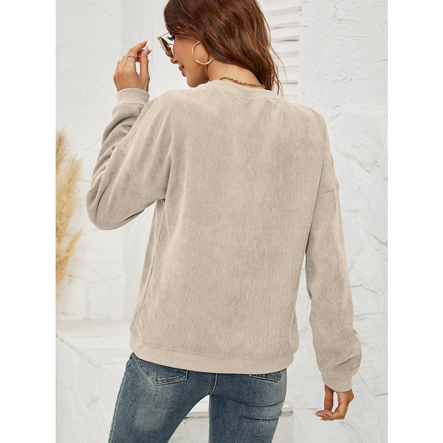 AMERICA Graphic Dropped Shoulder Sweatshirt Sand / S