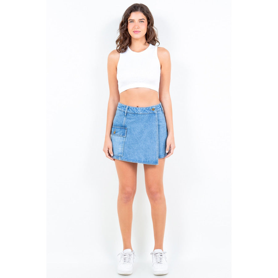 American Bazi Cargo Pocket Denim Skort Apparel and Accessories