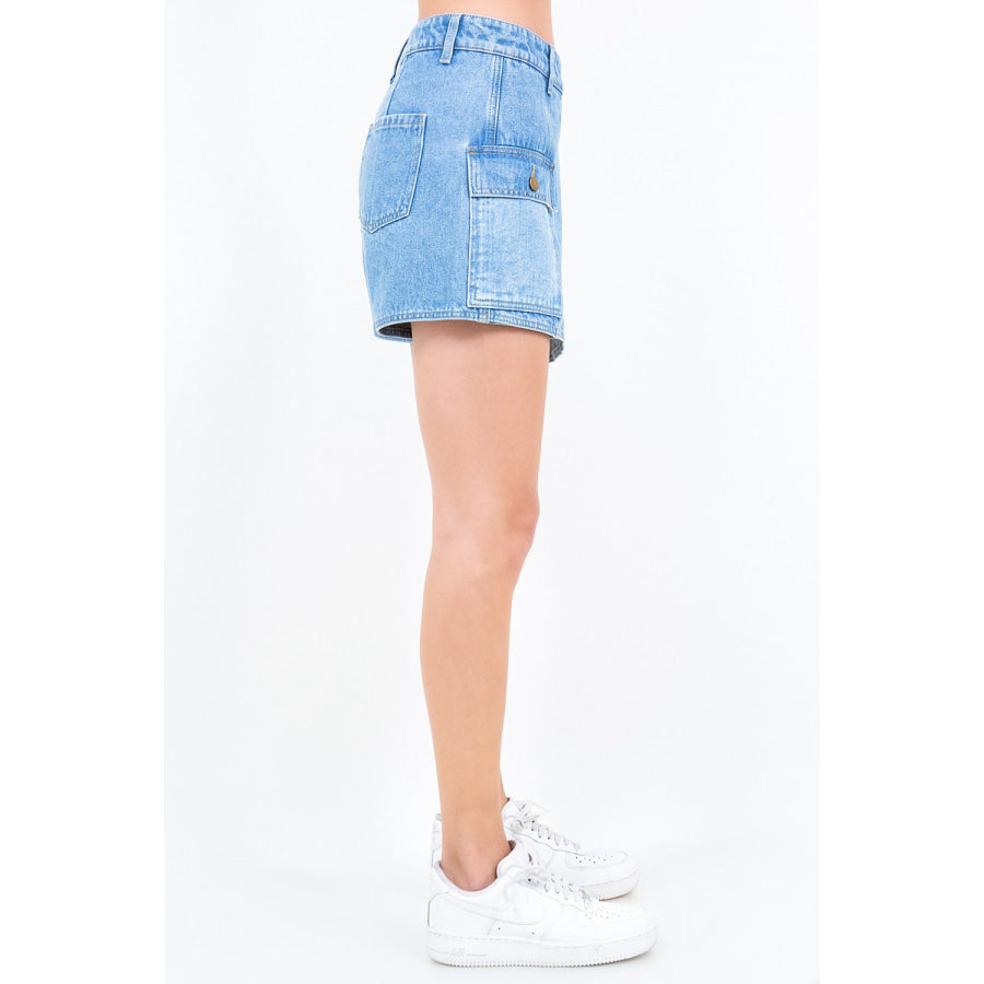 American Bazi Cargo Pocket Denim Skort Apparel and Accessories