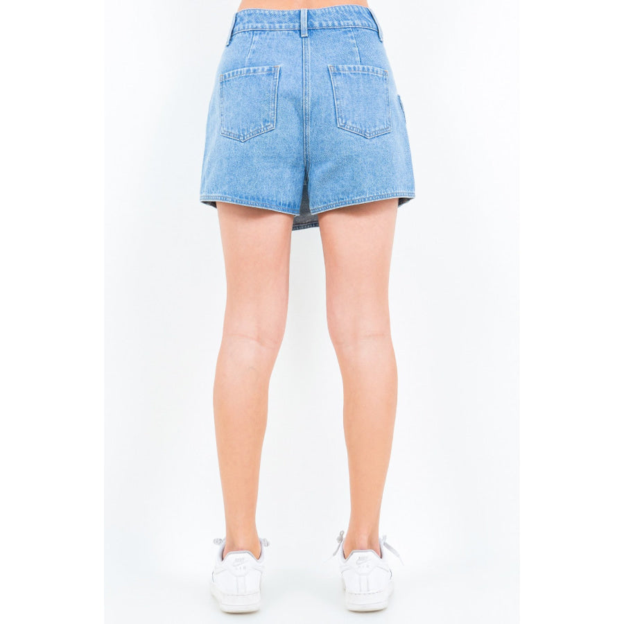 American Bazi Cargo Pocket Denim Skort Blue / S Apparel and Accessories