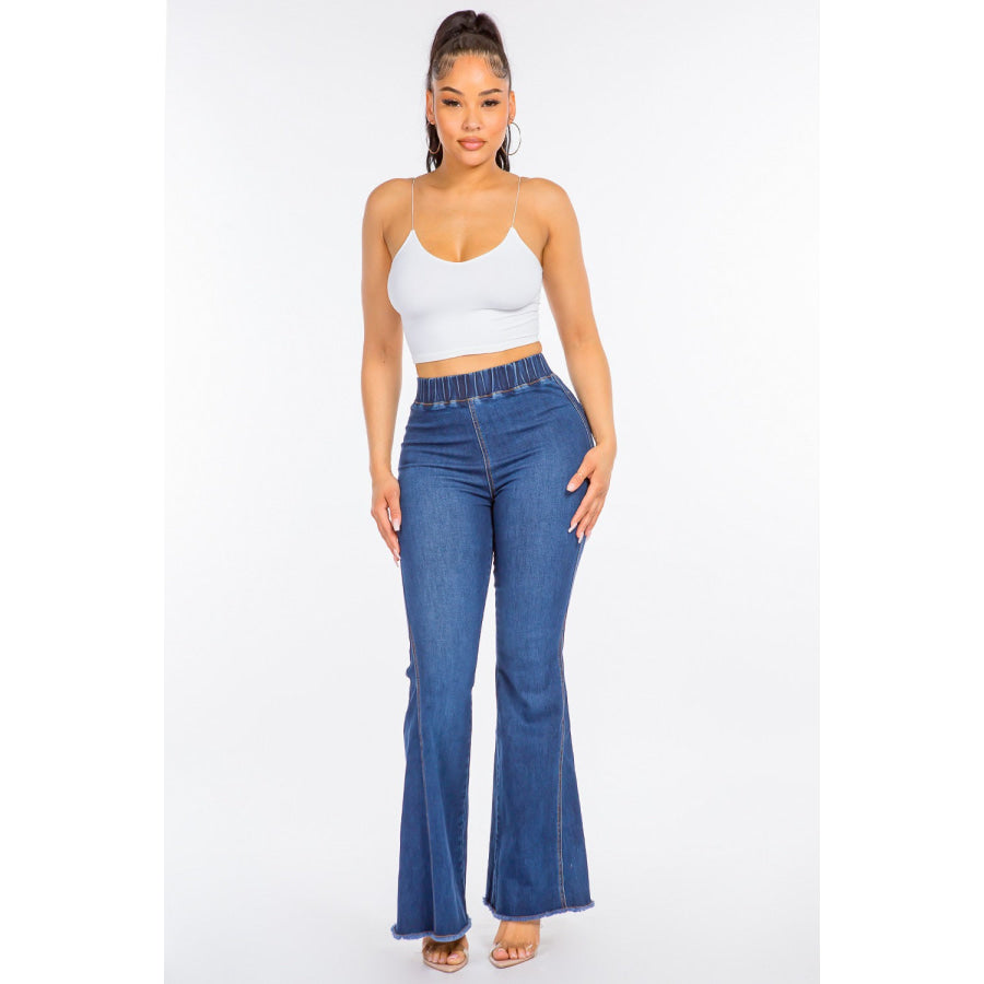 American Bazi High Waist Curvy Flare Jeans Apparel and Accessories