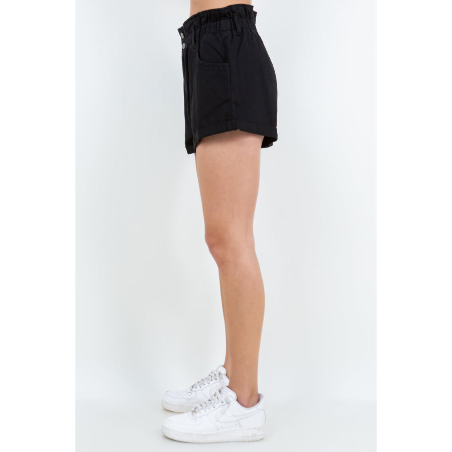 American Bazi High Waist Paper Bag Shorts Apparel and Accessories