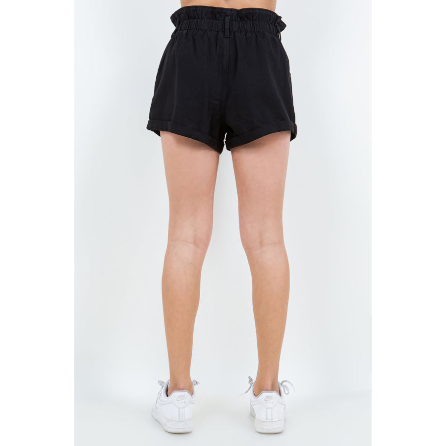 American Bazi High Waist Paper Bag Shorts Apparel and Accessories