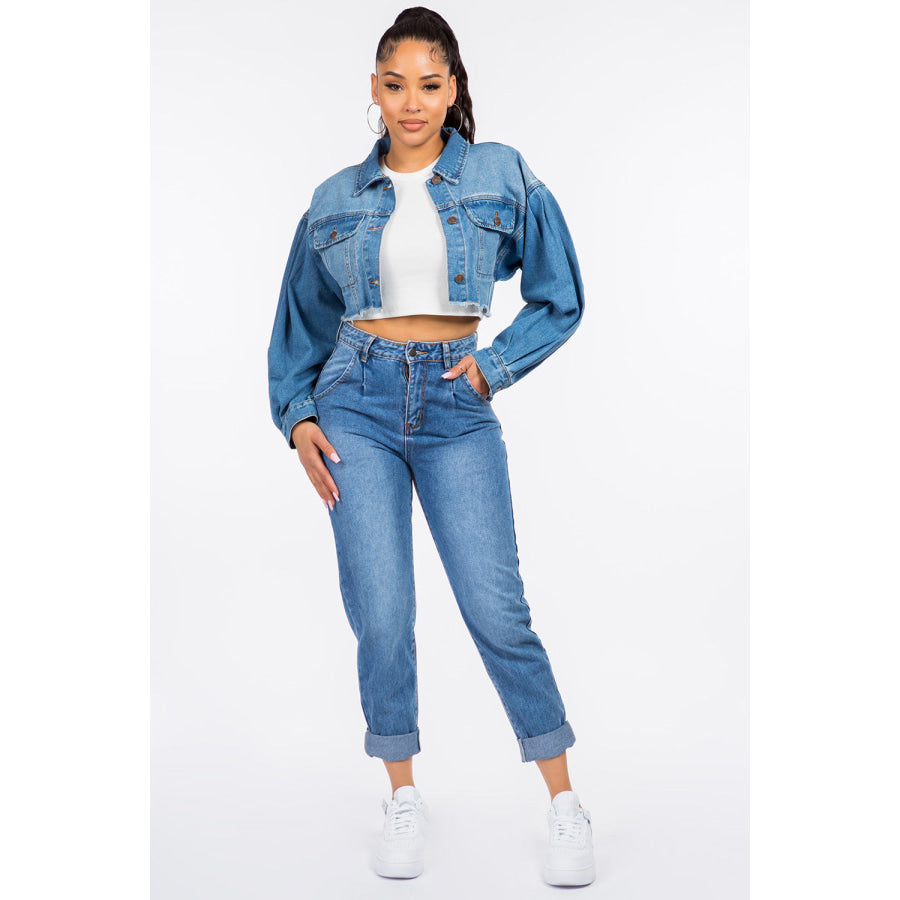 American Bazi High Waist Pleated Waist Mom Jeans Apparel and Accessories