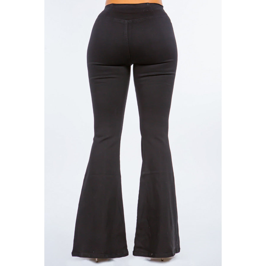 American Bazi High Waist Pull On Flare Jeans Apparel and Accessories