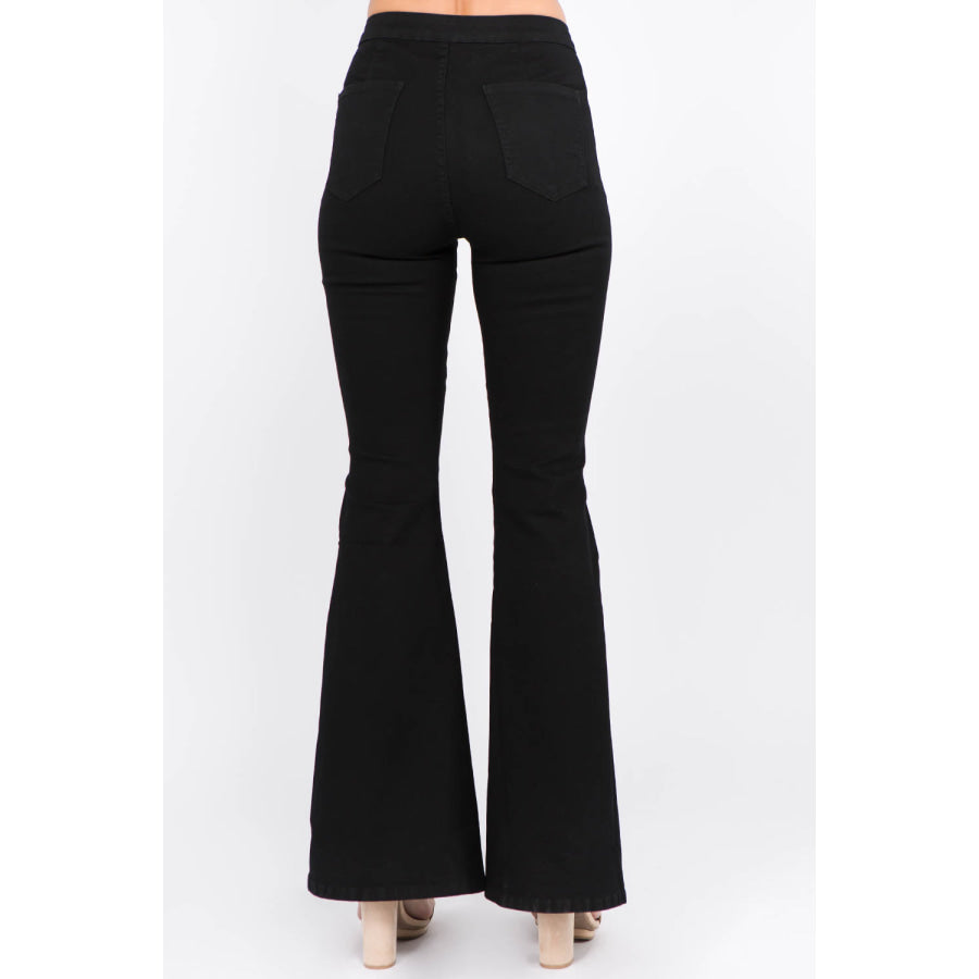 American Bazi Side Slit Flare Jeans Apparel and Accessories