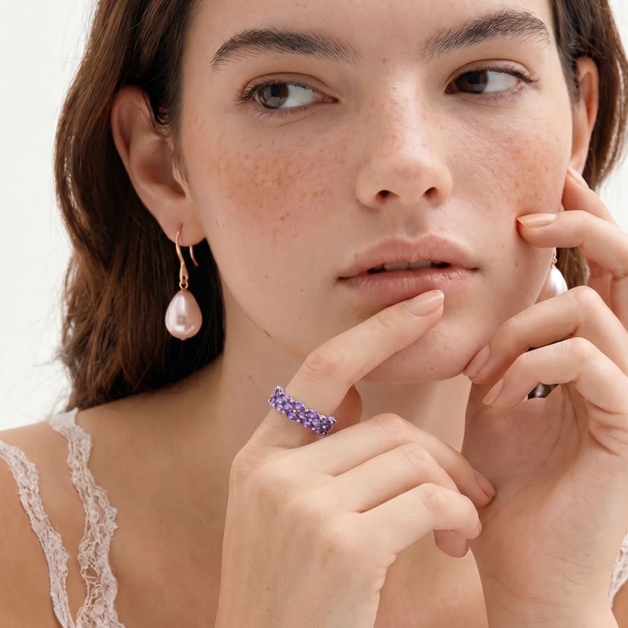 Amethyst Dreams Adjustable Ring by Sandee Rain Boutique Rings
