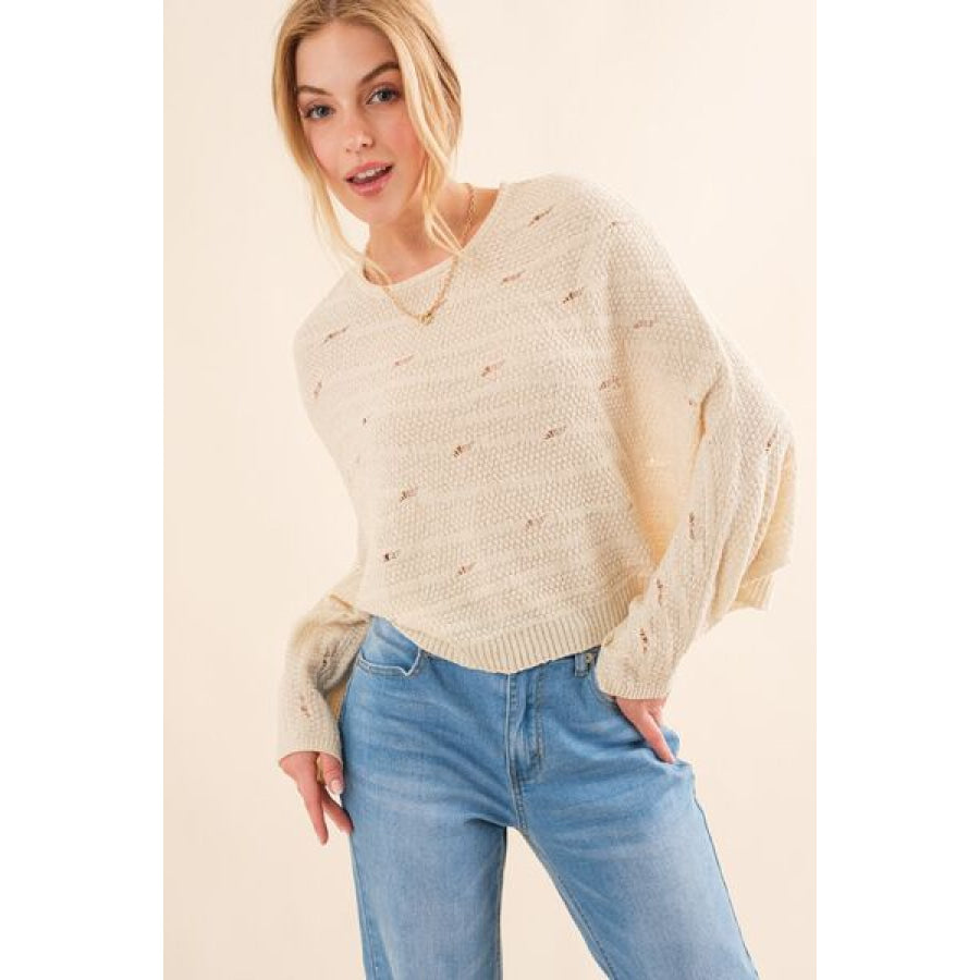 And The Why Dolman Sleeves Sweater NATURAL / S/M Apparel Accessories