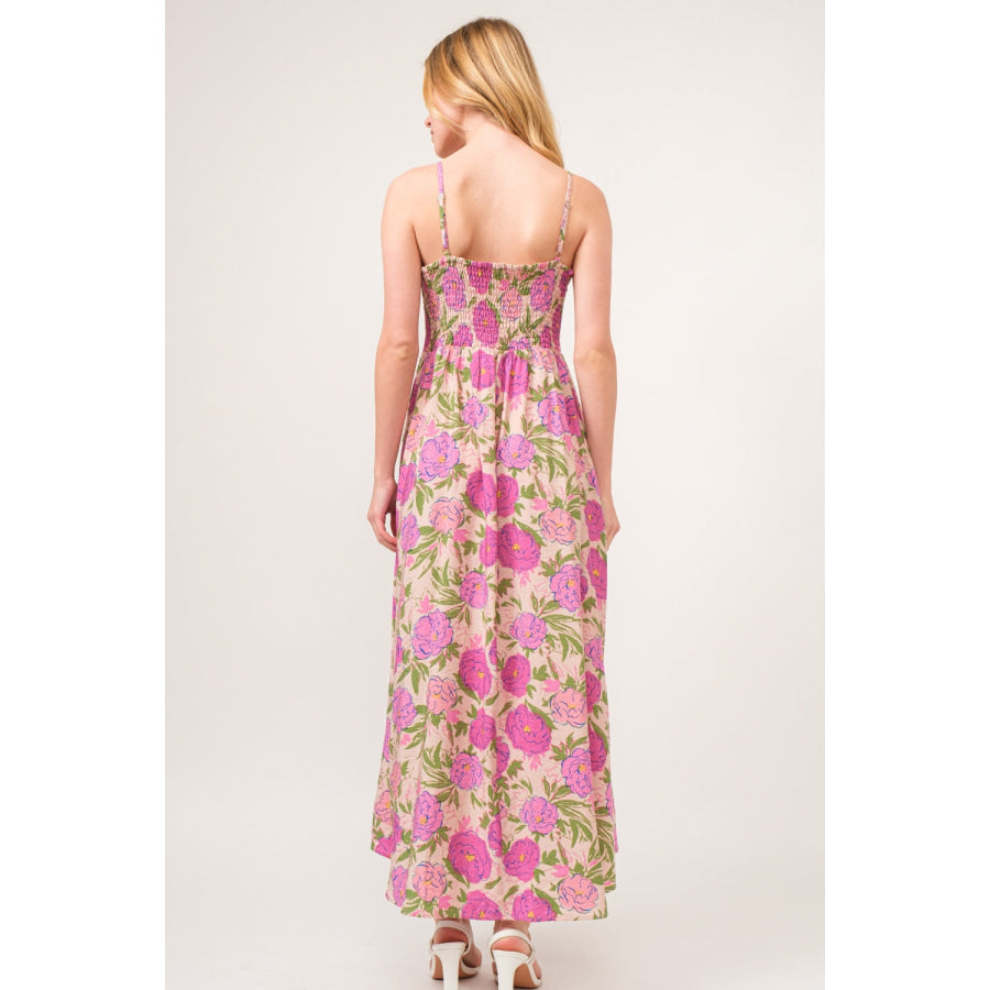 And The Why Floral High - Low Hem Cami Dress Pink / S Apparel Accessories