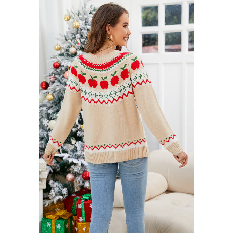 Angel Wings Graphic Round Neck Long Sleeve Sweater Apparel and Accessories