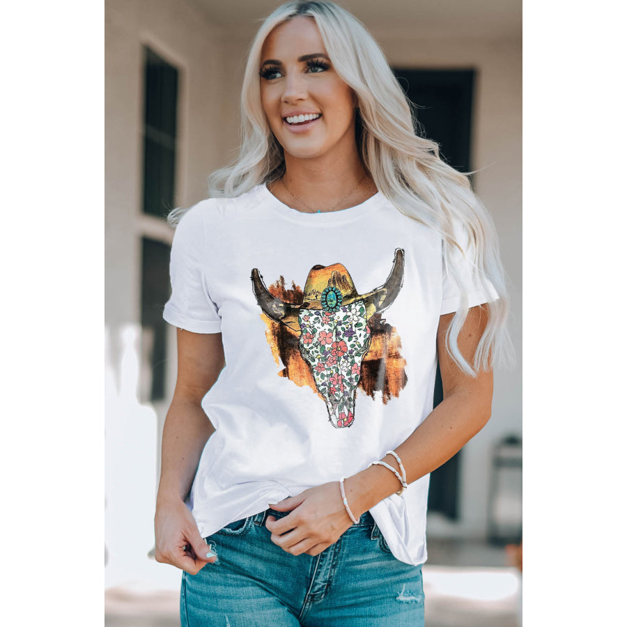Animal Graphic Round Neck Tee Apparel and Accessories