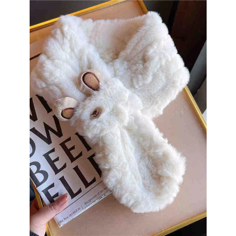 Animal Plush Scarf White / ONESIZE Apparel and Accessories