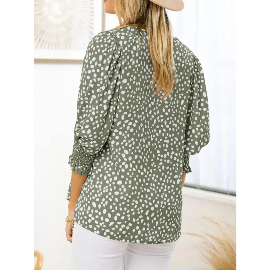 Animal Print Half Sleeve Blouse Apparel and Accessories