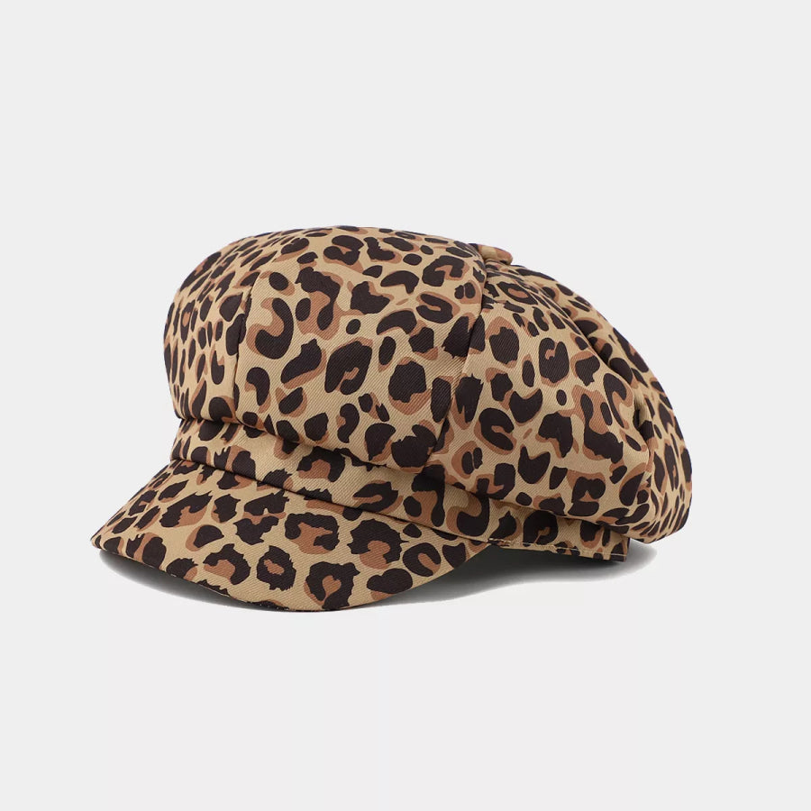 Animal Print Newsboy Hat Leopard / One Size Apparel and Accessories