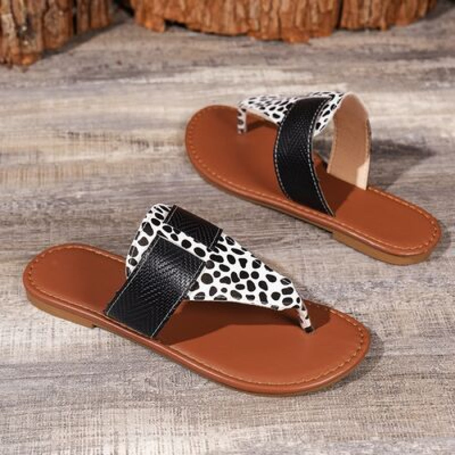 Animal Print Open Toe Sandals Black / 36(US5) Apparel and Accessories