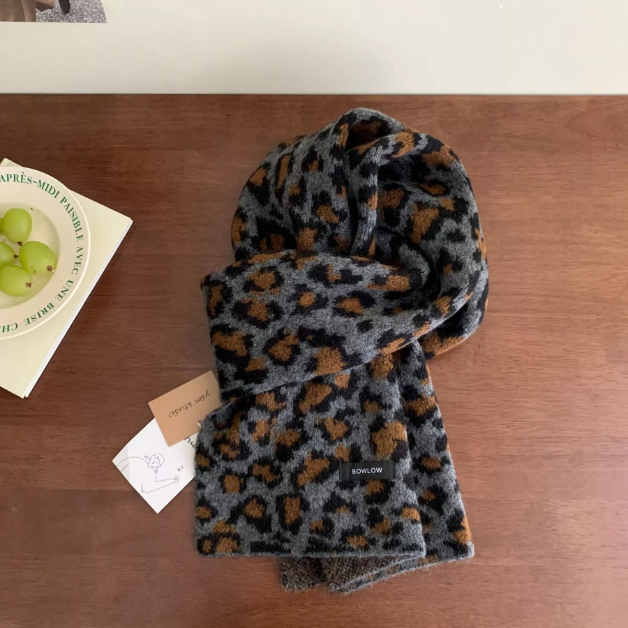 Animal Print Plush Winter Scarf Style A / One Size Apparel and Accessories