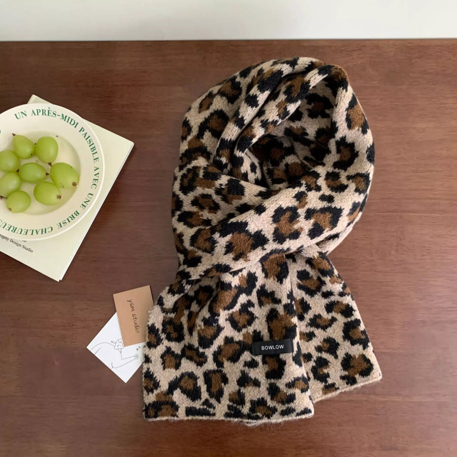 Animal Print Plush Winter Scarf Style B / One Size Apparel and Accessories