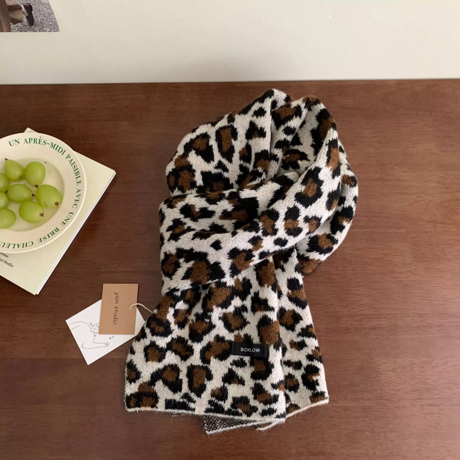Animal Print Plush Winter Scarf Style C / One Size Apparel and Accessories