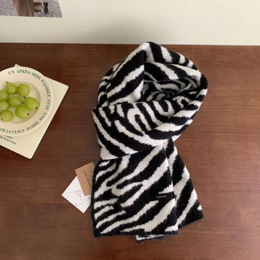 Animal Print Plush Winter Scarf Style D / One Size Apparel and Accessories