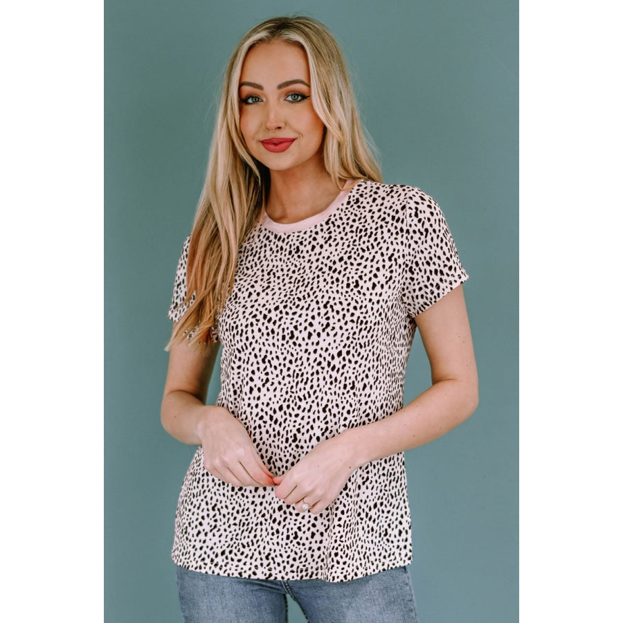 Animal Print Round Neck Tee