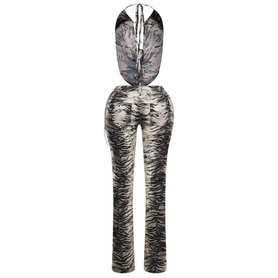 Animal Print Sleeveless Top and Pants Set Apparel and Accessories
