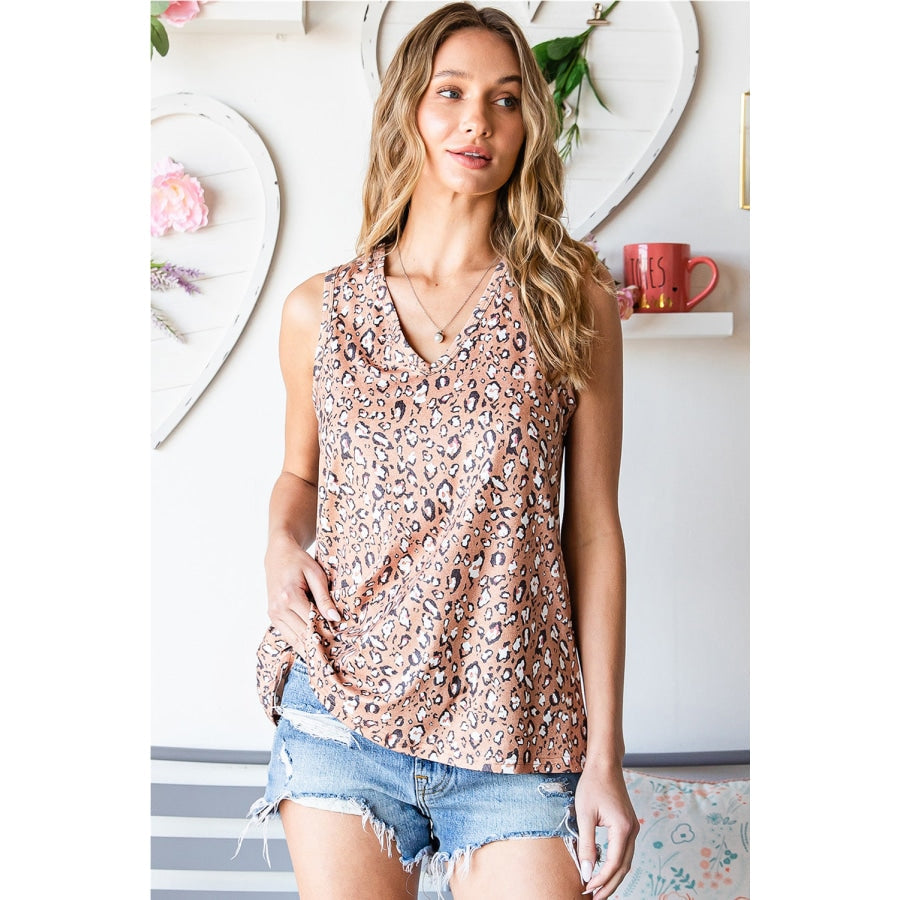 Animal Print V-Neck Tank