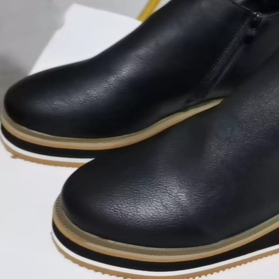 Ankle Wedge Boots with Zipper Apparel and Accessories