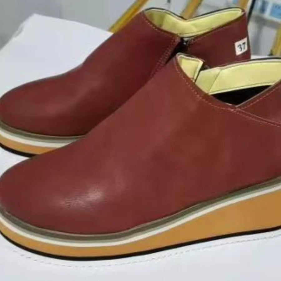Ankle Wedge Boots with Zipper Apparel and Accessories