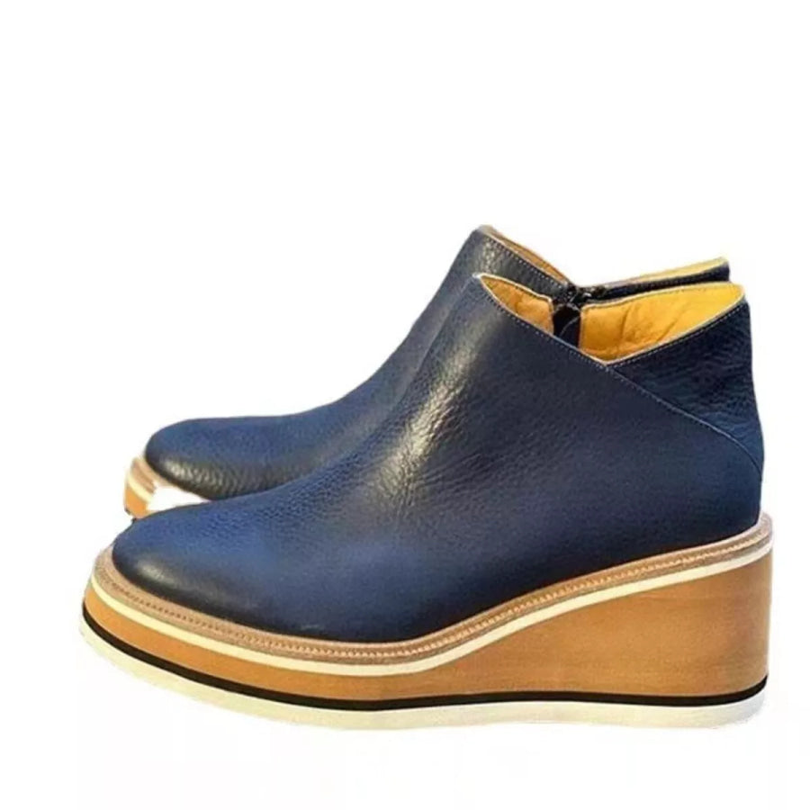 Ankle Wedge Boots with Zipper Apparel and Accessories