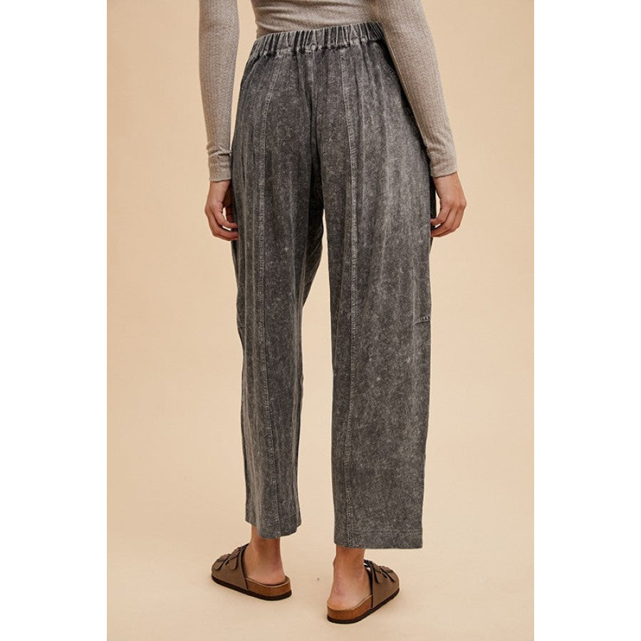 Annie Wear Mineral Washed Elastic Waist Pants Apparel and Accessories