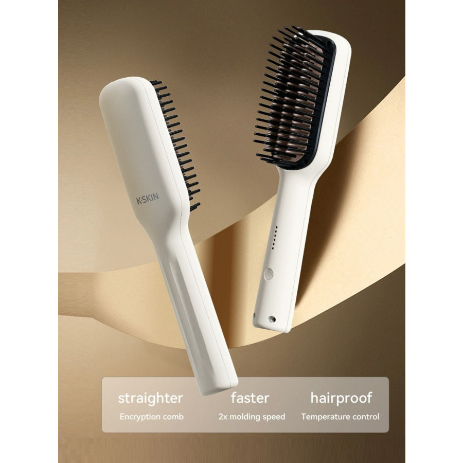 Anti-Scald Hair Straightening Comb White / ONESIZE Apparel and Accessories